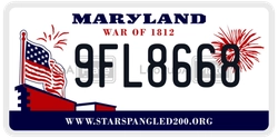 9FL8668  license plate in MD