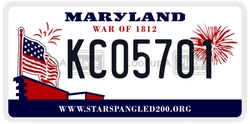 KC05701  license plate in MD