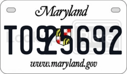T0925692 license plate in Maryland