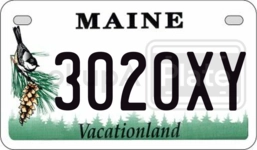 3020XY license plate in Maine