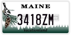 3418ZM  license plate in ME