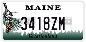 3418ZM license plate in Maine