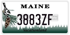 3883ZF license plate in Maine