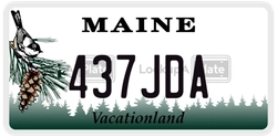 437JDA  license plate in ME