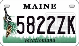 5822ZK license plate in Maine