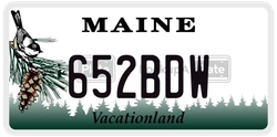652BDW  license plate in ME