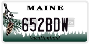 652BDW license plate in Maine