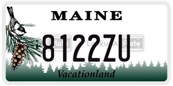 8122ZU  license plate in ME