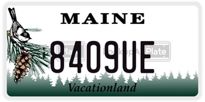 8409UE license plate in Maine