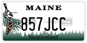 857JCC license plate in Maine