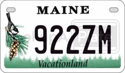 922ZM license plate in Maine