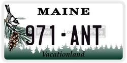 971-ANT  license plate in ME