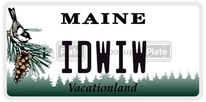 IDWIW license plate in Maine