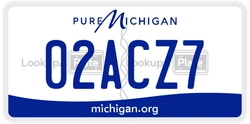 02ACZ7  license plate in MI
