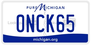 0NCK65 license plate in Michigan