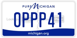 0PPP41  license plate in MI