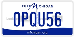 0PQU56  license plate in MI