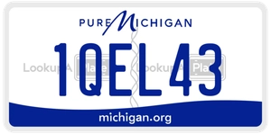 1QEL43 license plate in Michigan