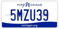 5MZU39  license plate in MI