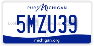 5MZU39 license plate in Michigan