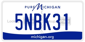 5NBK31 license plate in Michigan