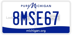 8MSE67  license plate in MI