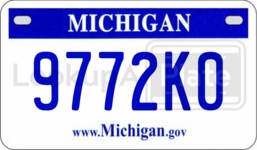 9772K0 license plate in Michigan