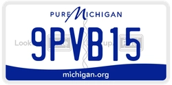 9PVB15  license plate in MI