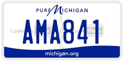 AMA841  license plate in MI