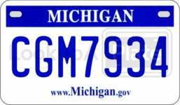 CGM7934 license plate in Michigan
