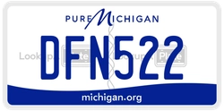 DFN522  license plate in MI