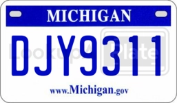 DJY9311 license plate in Michigan
