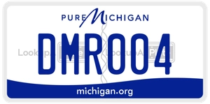 DMR004 license plate in Michigan