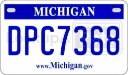 DPC7368 license plate in Michigan