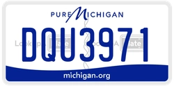DQU3971  license plate in MI