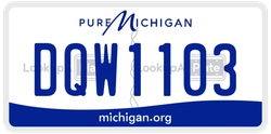 DQW1103  license plate in MI