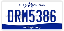 DRM5386  license plate in MI