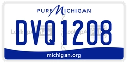 DVQ1208  license plate in MI