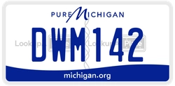 DWM142  license plate in MI