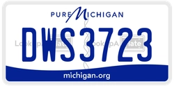 DWS3723  license plate in MI