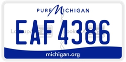 EAF4386  license plate in MI