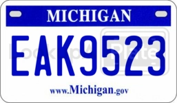 EAK9523 license plate in Michigan