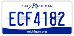 ECF4182  license plate in MI