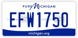 EFW1750  license plate in MI