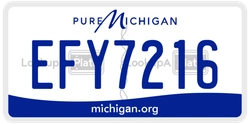 EFY7216  license plate in MI