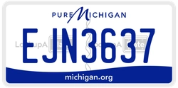 EJN3637  license plate in MI
