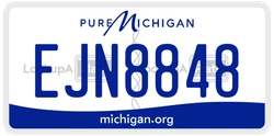 EJN8848  license plate in MI