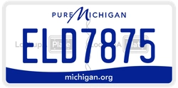 ELD7875  license plate in MI