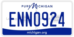 ENN0924  license plate in MI