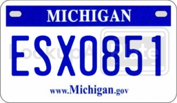 ESX0851 license plate in Michigan